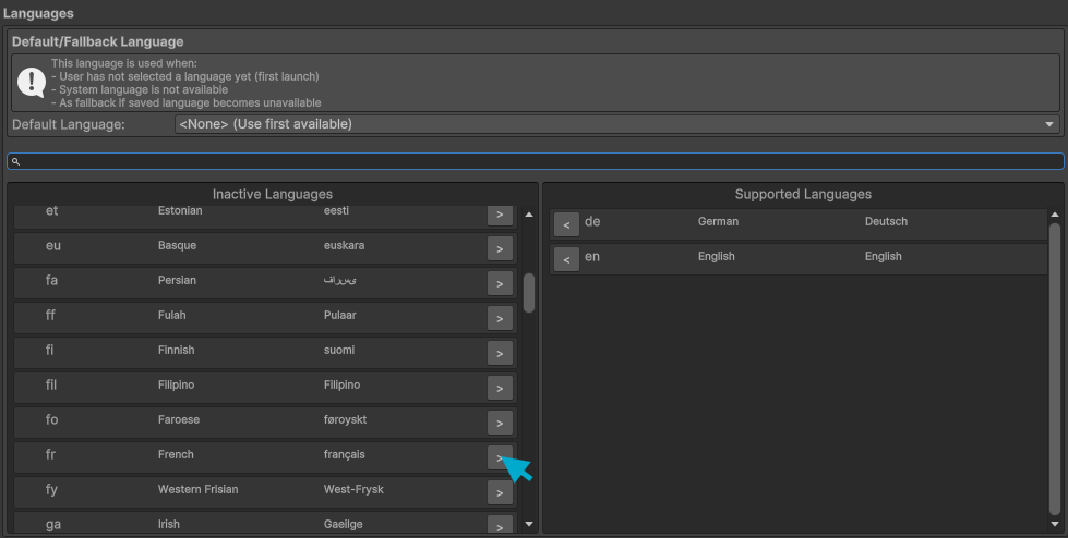 AddSupportedLanguages