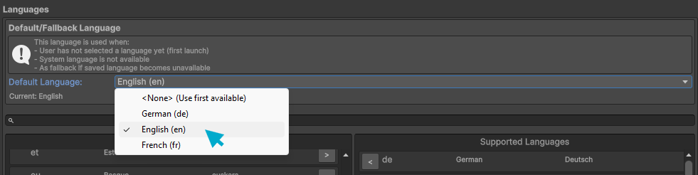 SelectDefaultLanguage