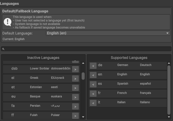 LanguagesConfiguration